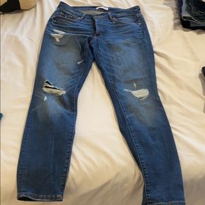 LOFT Skinny Distressed Jeans